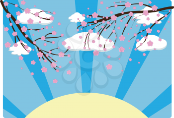 Illustration of a Cherry blossom in spring time