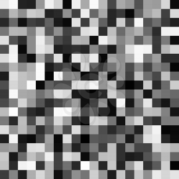 Abstract grayscale pixels noise mosaic seamless pattern