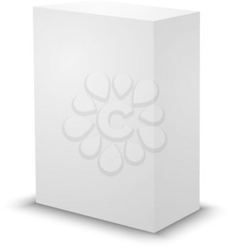 Blank white prism on white background. 3d box template
