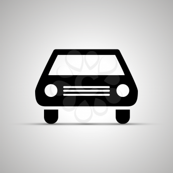 Car silhouette, simple black icon with shadow