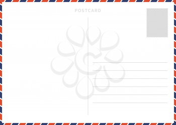 Classic blank white postcard template with airmail border