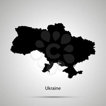 Ukraine country map, simple black silhouette
