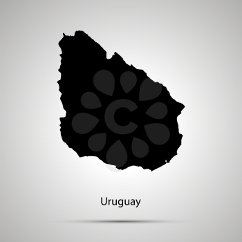 Uruguay country map, simple black silhouette