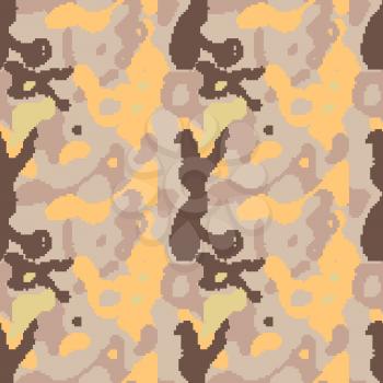 Pixelated camouflage seamless pattern to disguise in desert