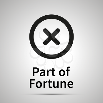 Part of Fortune astronomical sign, simple black icon with shadow