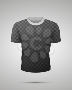 Template of sport t-shirt with shadows on transparent