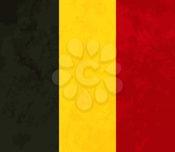 True proportions Belgium flag with grunge texture