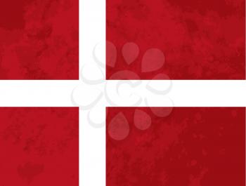 True proportions Denmark flag with grunge texture