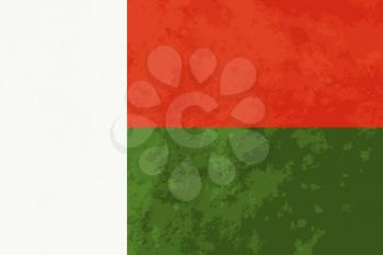 True proportions Madagascar flag with grunge texture