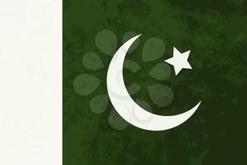 True proportions Pakistan flag with grunge texture