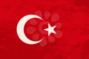 True proportions Turkey flag with grunge texture