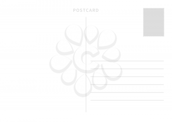 Simple postcard template with place for stamp and address