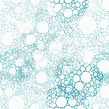 White soap bubbles and foam, seamless pattern