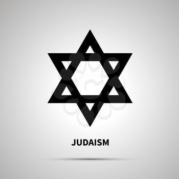 Judaism religion simple black icon with shadow