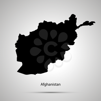 Afghanistan country map, simple black silhouette icon