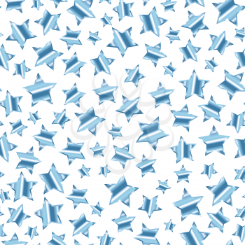 A lot of silver stars on white background seamless pattern