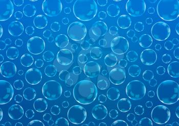 A lot of soap bubbles on blue, abstract background A4 size