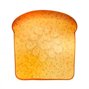 Bright realistic tasty toast isolated on white