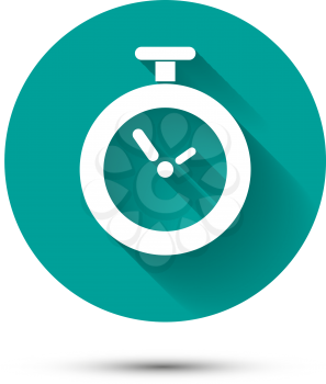Clock icon on green background with shadow