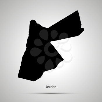 Jordan country map, simple black silhouette