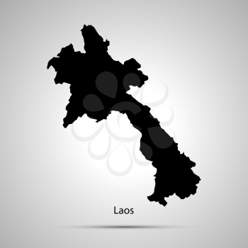Laos country map, simple black silhouette
