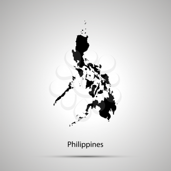 Philippines country map, simple black silhouette