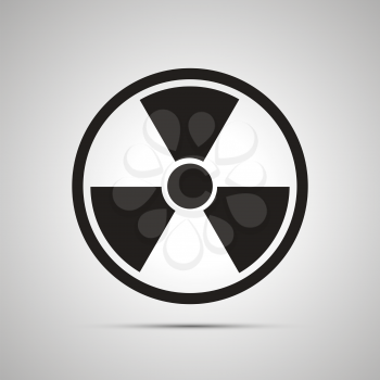 Radiation danger simple black icon with shadow