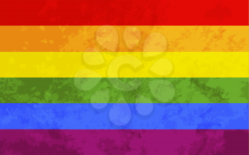 Rainbow flag with grunge texture, LGBT community sign