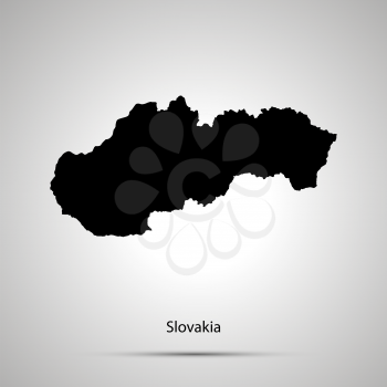 Slovakia country map, simple black silhouette