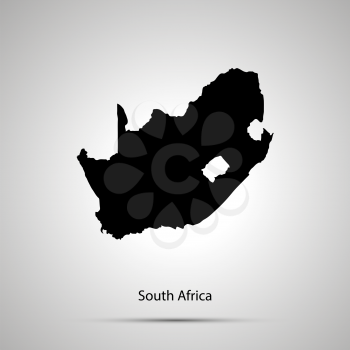 South Africa country map, simple black silhouette