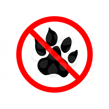 Animals are not allowed, red forbidden sign isolated on white