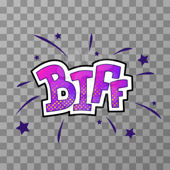 Bright colorful biff comic sound effect on transparent background