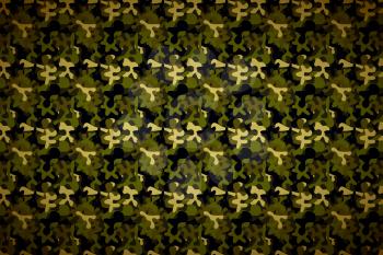 Green military camouflage to disguise in the forest, wide detailed background