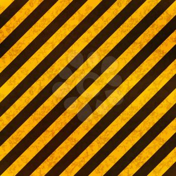 Warning sign yellow and black stripes with grunge texture, seamless pattern