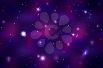 Wide colorful deep space background with bright stars and constellations