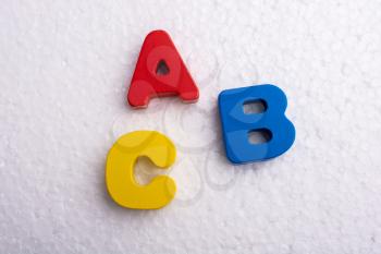 Alphabet  ABC  wooden  letters for early education concept