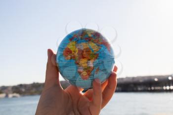 Earth globe in hands as Environment and save planet  concept