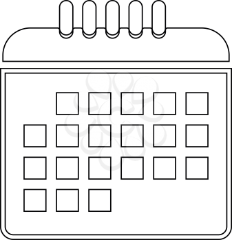 Calendar the black color icon vector illustration