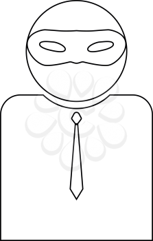 The man incognito in a mask the black color icon vector illustration