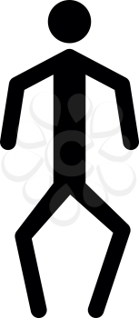 A man with crooked legs it is the black color icon .