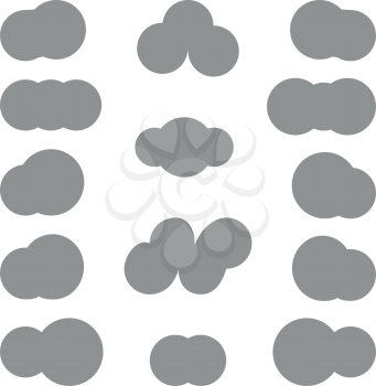 Clouds differeny shapes simple style Grey color