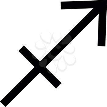 Sagittarius symbol zodiac icon black color vector illustration flat style simple image