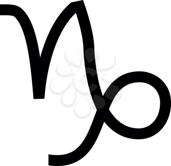 Capricorn symbol zodiac icon black color vector illustration flat style simple image