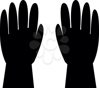 Working gloves icon black color vector illustration flat style simple image