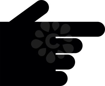 Pointing hand icon black color vector illustration flat style simple image