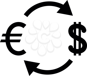 Currency exchange icon black color vector illustration flat style simple image