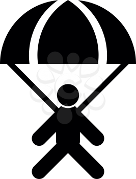 Parachute jumper icon black color vector illustration flat style simple image