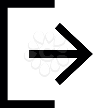 Symbol exit icon black color vector illustration flat style simple image