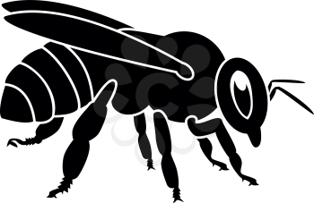 Bee icon black color vector illustration flat style simple image