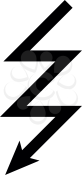 Lightning icon black color vector illustration flat style simple image